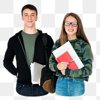 High school students png sticker, transparent background