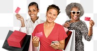 Women shopping png sticker, transparent background