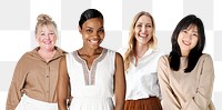 Beautiful diverse women png sticker, transparent background