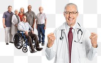 Retirement healthcare plan png sticker, transparent background