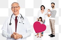 Family medical insurance png sticker, transparent background