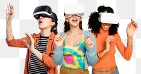 Virtual reality experience png sticker, transparent background