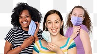 Vaccinated women png sticker, transparent background