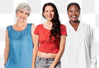 Diverse confident women png sticker, transparent background