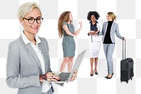 Young businesswomen png sticker, transparent background