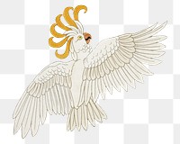 Cockatoo bird png sticker, vintage animal illustration, transparent background