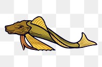 Fish png sticker, vintage animal, transparent background