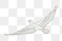 Flying dove png bird sticker, vintage animal illustration, transparent background