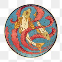 Fish png sticker, vintage animal, transparent background
