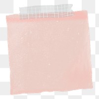 Pink note paper png sticker, stationery doodle, transparent background