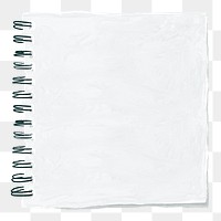 White notebook page png sticker, stationery doodle, transparent background