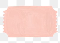 Pink ticket paper png sticker, stationery doodle, transparent background