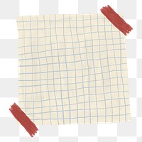 Grid note paper png sticker, stationery doodle, transparent background