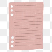 Pink note paper png sticker, stationery graphic, transparent background