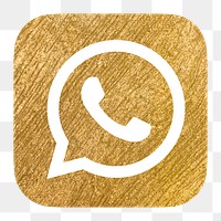 WhatsApp icon for social media in gold design png. 13 MAY 2022 - BANGKOK, THAILAND