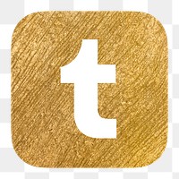 Tumblr icon for social media in gold design png. 13 MAY 2022 - BANGKOK, THAILAND