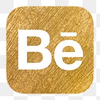 Behance icon for social media in gold design png. 13 MAY 2022 - BANGKOK, THAILAND