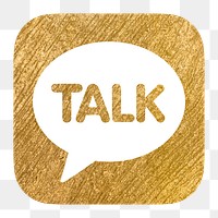 KakaoTalk icon for social media in gold design png. 13 MAY 2022 - BANGKOK, THAILAND