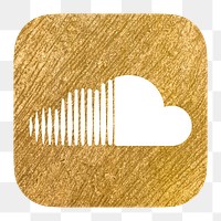 Soundcloud icon for social media in gold design png. 13 MAY 2022 - BANGKOK, THAILAND
