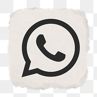 WhatsApp icon for social media in ripped paper design png. 13 MAY 2022 - BANGKOK, THAILAND