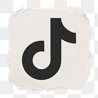 TikTok icon for social media in ripped paper design png. 13 MAY 2022 - BANGKOK, THAILAND