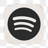 Spotify icon for social media in ripped paper design png. 13 MAY 2022 - BANGKOK, THAILAND