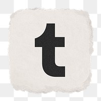 Tumblr icon for social media in ripped paper design png. 13 MAY 2022 - BANGKOK, THAILAND