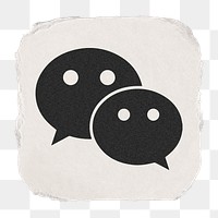 WeChat icon for social media in ripped paper design png. 13 MAY 2022 - BANGKOK, THAILAND