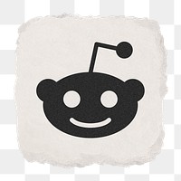 Reddit icon for social media in ripped paper design png. 13 MAY 2022 - BANGKOK, THAILAND