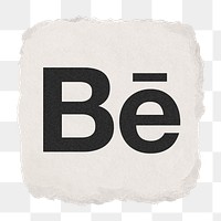 Behance icon for social media in ripped paper design png. 13 MAY 2022 - BANGKOK, THAILAND