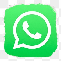 WhatsApp icon for social media in ripped paper design png. 13 MAY 2022 - BANGKOK, THAILAND