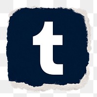 Tumblr icon for social media in ripped paper design png. 13 MAY 2022 - BANGKOK, THAILAND