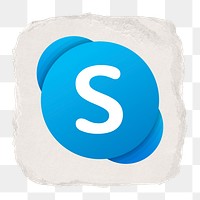 Skype icon for social media in ripped paper design png. 13 MAY 2022 - BANGKOK, THAILAND