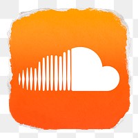 Soundcloud icon for social media in ripped paper design png. 13 MAY 2022 - BANGKOK, THAILAND