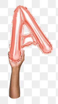 Letter A balloon png sticker, alphabet element, transparent background