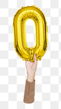 Letter O png gold balloon sticker, alphabet element, transparent background