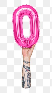O letter balloon png sticker, pink alphabet element, transparent background