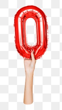 Letter O balloon png sticker, red alphabet element, transparent background