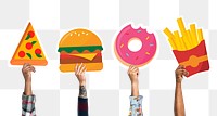 Junk food png hand sticker, transparent background