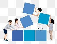 Kids building blocks png sticker, transparent background