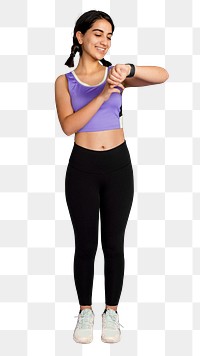 Fitness woman png sticker, transparent background