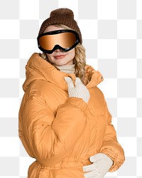 Women's winter outfit png sticker, transparent background