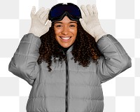 Women's winter outfit png sticker, transparent background