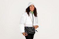 Png jacket & beanie mockup, winter fashion, transparent design