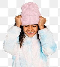 Happy little girl png sticker, transparent background