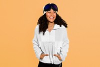 Fluffy jacket png mockup, women's fashion, transparent design