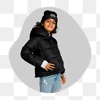 Cool kid png badge sticker, transparent background