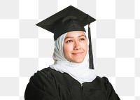 Muslim graduate png sticker, education image on transparent background