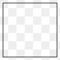 Square png frame sticker, geometric shape transparent background