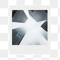 Png skyscraper office buildings sticker,  instant photo, transparent background